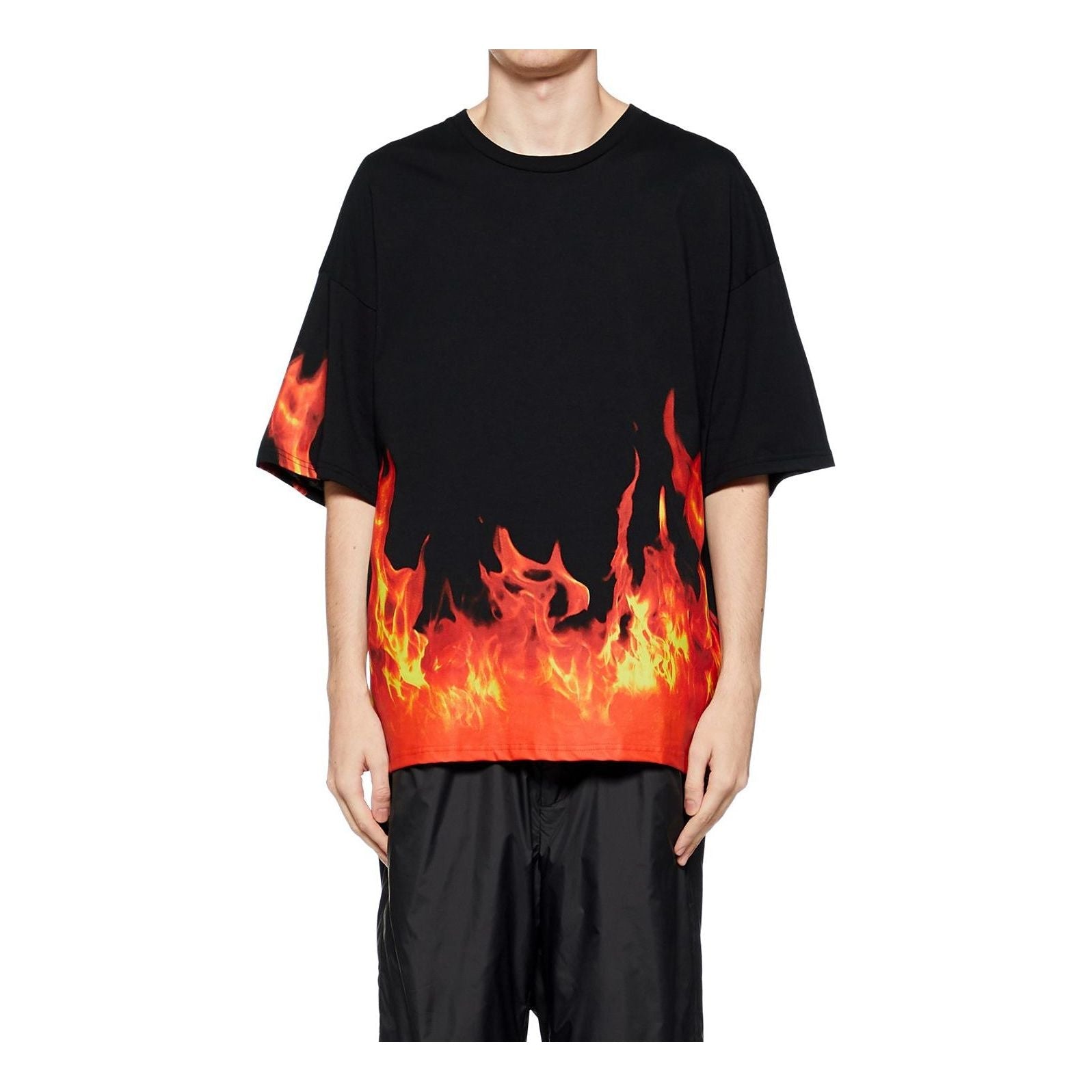 Onitsuka Tiger Flame Graphic T-shirt 'Black Orange' 2183B022-001
