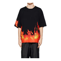 Onitsuka Tiger Flame Graphic T-shirt 'Black Orange' 2183B022-001