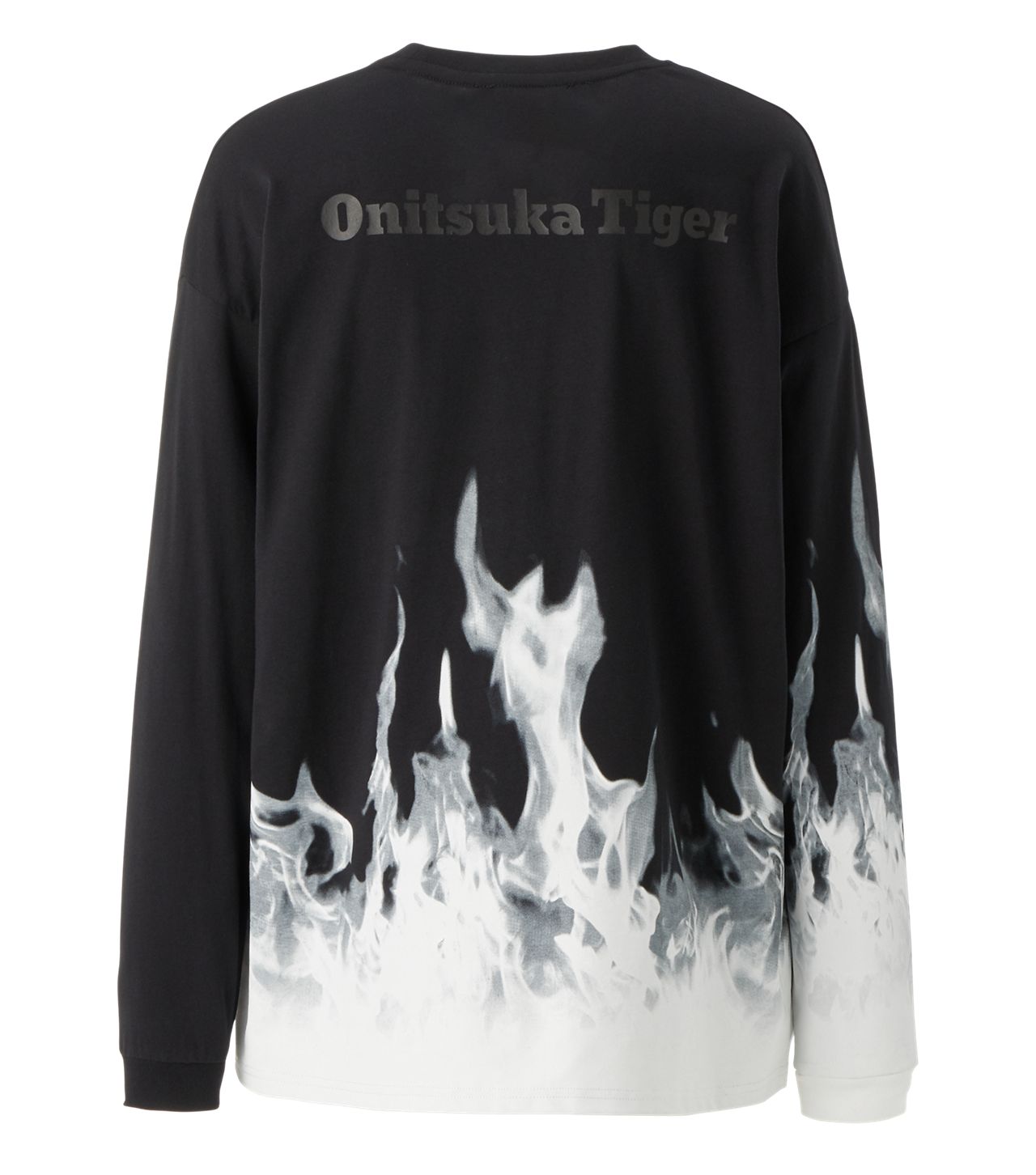 Onitsuka Tiger Flame Graphic Long Sleeve T-shirt 'Black Off White' 2183B024-002