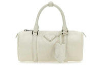 PRADA Leather Cylinder Bag Handbag Trumpets Women's White