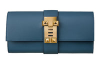 HERMES Swift Calfskin Clutch Regular Women's R2 Blue Agate