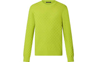 LOUIS VUITTON Damier Wool Long-Sleeved Crewneck Sweater Men's Clove Green