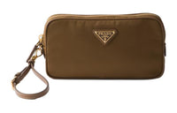 PRADA Re-Edition Recycled Nylon Clutch Women's Cork Beige