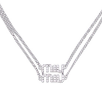 MIU MIU Crystal, Metal Necklaces Women's Silver