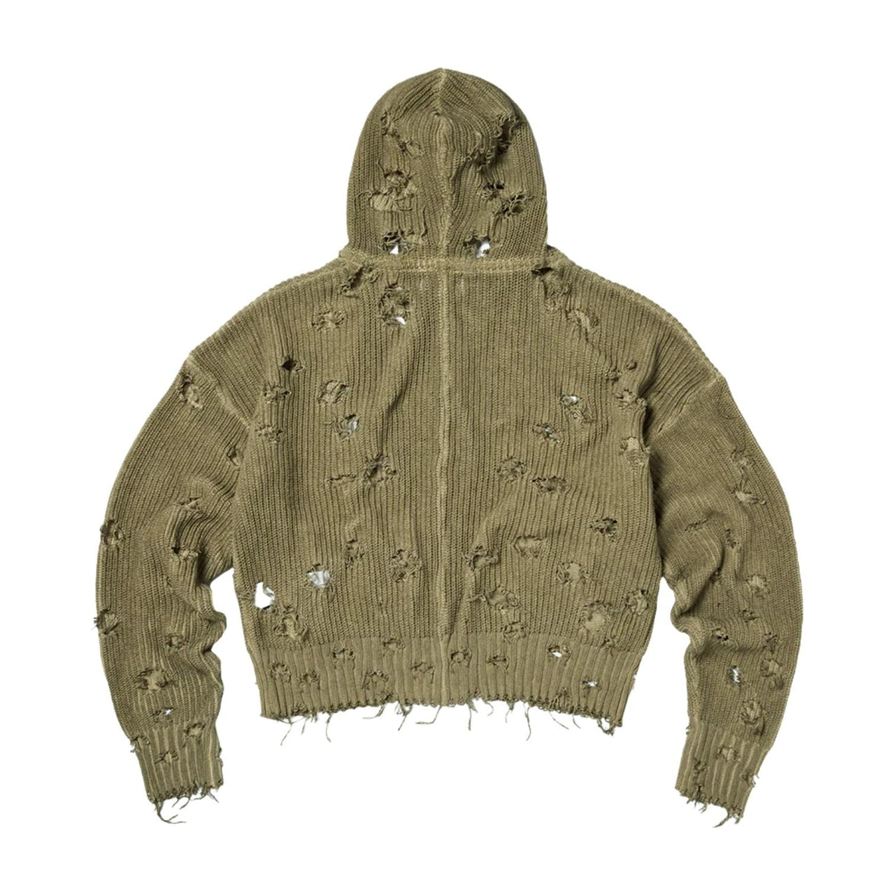 Thug Club Destroyed Knit Zip-Up Hoodie 'Green' TC26KN0101