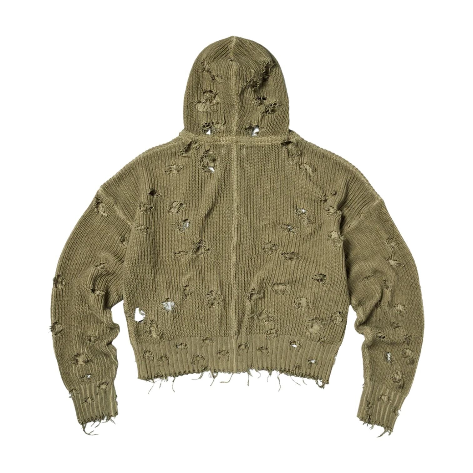 Thug Club Destroyed Knit Zip-Up Hoodie 'Green' TC26KN0101