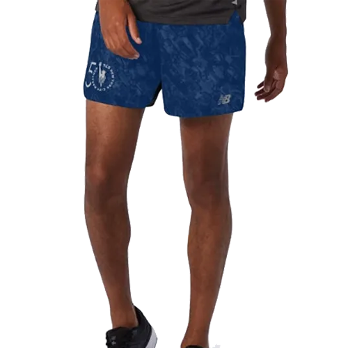 New Balance NYC Marathon Printed Impact Run 5 Inch Shorts 'Blue' MS03242MRGV