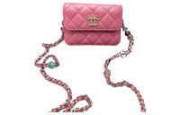 CHANEL 23P SS Lambskin Shoulder Bag Crossbody Bag Women's Pink