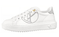 LOUIS VUITTON Time Out Stylish Skateboarding Shoes Women's White Gray