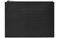 SAINT LAURENT Leather Zip Closure Tablet Case Men's Black