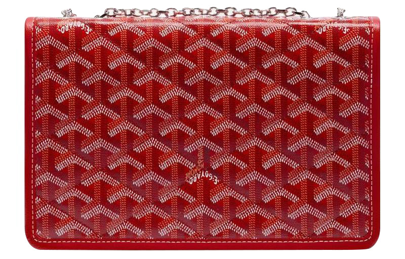 GOYARD Alexandre III Canvas With Leather Shoulder Bag Crossbody Bag Women's Red