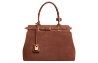 CELINE Suede One Shoulder Handbag Regular Women's Brown