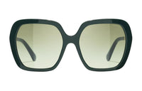CHANEL Acetate Metal Irregular Shape Sunglasses Unisex Green