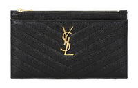 SAINT LAURENT Calfskin Wallet Clutch Regular Women's Black