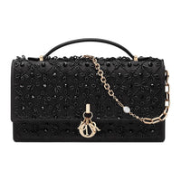 DIOR Silk Shoulder Bag, Crossbody Bag, Handbag Mini Women's Black
