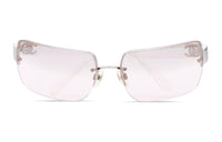 CHANEL Rectangular Sunglasses Women's Silver