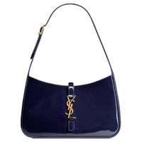 SAINT LAURENT LE5A7 Patent Leather Vagabond Bag Shoulder Bag Women's Midnight Blue