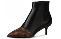 LOUIS VUITTON Chérie Ankle Boots Women's Black Brown