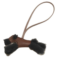 HERMES Milu Wool Pendants Unisex Black/Chocolate