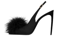 SAINT LAURENT Faux-fur Detail 110mm Sandals