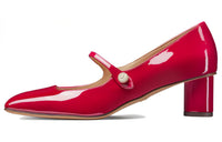 DIOR Chunky Heel High Heels 5cm Women's Red