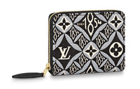 LOUIS VUITTON Zippy Cow Leather Coin Purse Unisex Black White