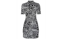 LOUIS VUITTON Short Sleeved Dress Women's Black White