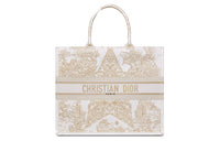 DIOR BookTote Pattern Embroidery Tote Bag Shopping Bag Shoulder Bag Handbag Regular Women's Gold