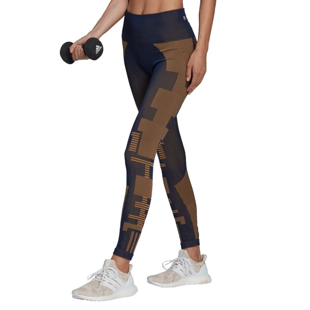 (WMNS) adidas x Karlie Kloss Knit Tights Asia Sizing 'Black Brown' HB1436