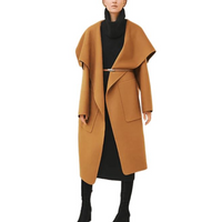 HERMES Coats Women's Camel