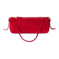 MIU MIU Cow Leather Shoulder Bag Small Size Women's Gemstone Red