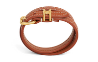 CELINE Les Cuirs CELINE Double Bracelet In Calfskin And Brass With Gold Finish