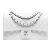 CHANEL Classic Flap CF Calfskin Crossbody Bag Shoulder Bag Women's White