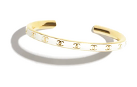 CHANEL Metal Bangles Women's White