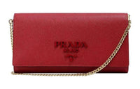 PRADA Leather Crossbody Bag Shoulder Bag Women's Red