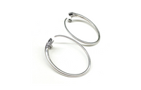 CELINE Brass Earrings Women's Silver