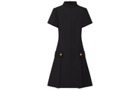LOUIS VUITTON Short Sleeved Dress Women's Black