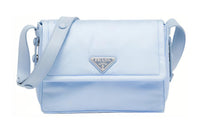 PRADA Recycled Nylon Messenger Bag, Shoulder Bag, Crossbody Bag, Handbag Regular Men's Blue