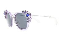MIU MIU Metal Acetate Cat Eye Sunglasses Women's Purple