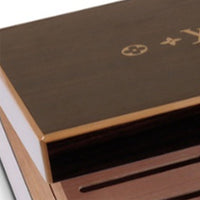 LOUIS VUITTON Wooden Cigar Humidor Hard Case Storage Box Unisex Brown