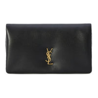 SAINT LAURENT Leather Handheld Shoulder Bag Women's Black