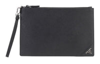 PRADA Cow Leather Clutch Men's Black