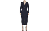 SAINT LAURENT V-Neck Knitted Midi Dress
