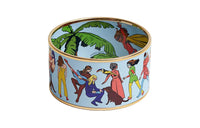 HERMES Enamel Gold-plated Bangles Women's Multicolor