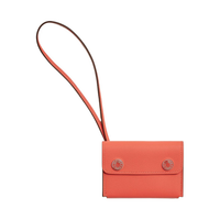 HERMES Swift Leather Card Holder Women's Field Orange