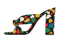 SAINT LAURENT Knotted Heart-print Mules