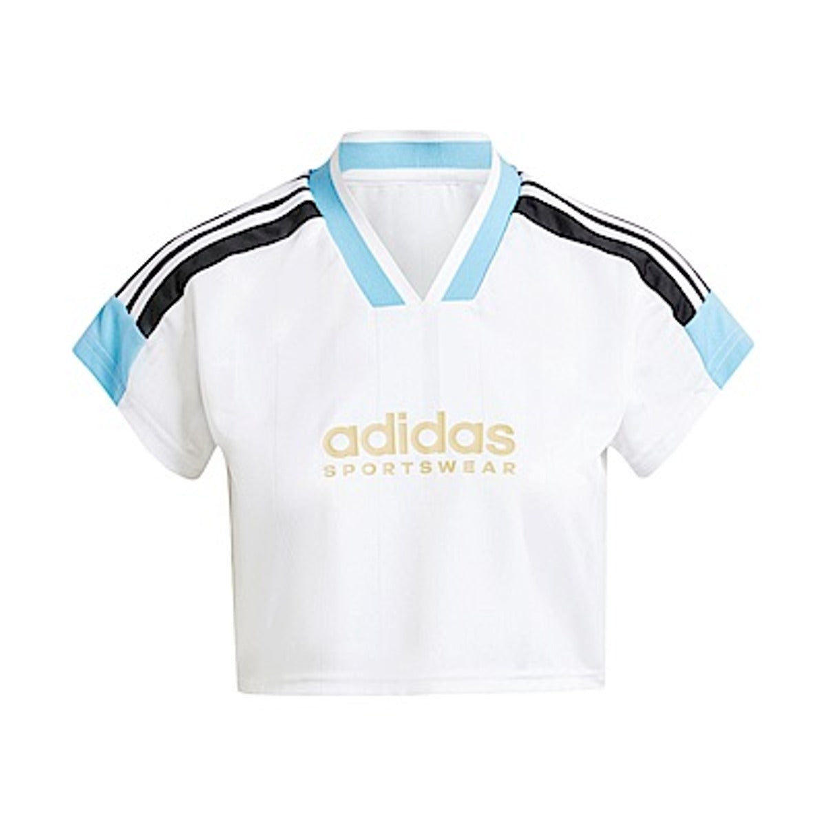 (WMNS) adidas Tiro Cut 3-Stripes Crop Jersey Asia Sizing 'White Blue' IZ2083