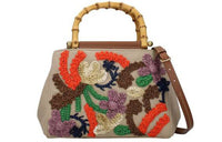MIU MIU Cotton Clutch Women's Gray Brown