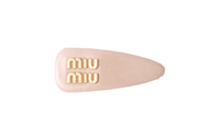 MIU MIU Leather Hair Clips Women's Pink