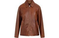 PRADA Triangle-Logo Leather Jacket